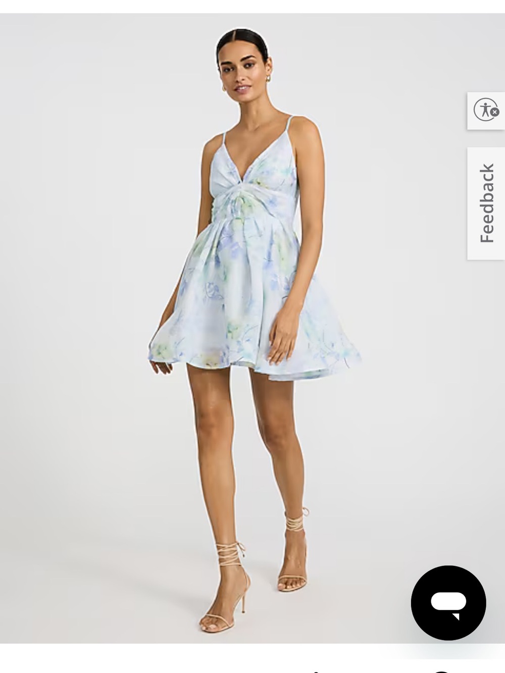 Floral Mini Dress in Light Blue